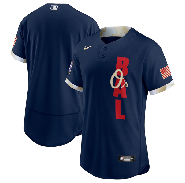 Men's Baltimore Orioles Blank 2021 Navy All-Star Flex Base Stitched MLB Jersey