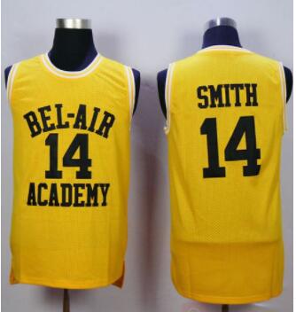 Men's Bel-Air Academy #14 Smith Gold Stitched Basketball Jersey