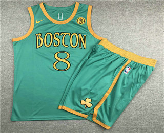 Men's Boston Celtics #8 Kemba Walker NEW Green Nike 2020 Swingman Stitched NBA Jersey With Shorts