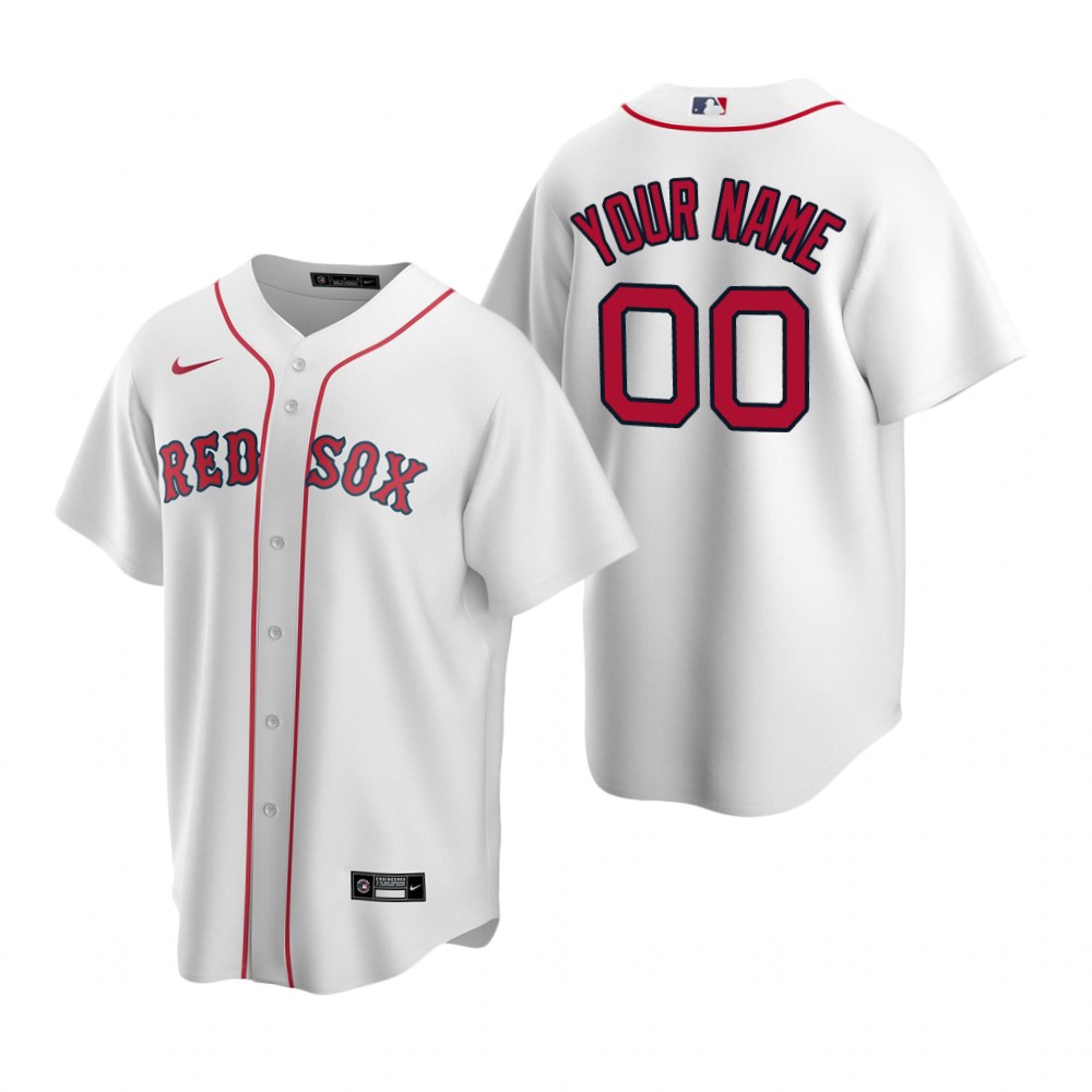 Men's Boston Red Sox Custom Nike White Stitched MLB Cool Base Home Jersey
