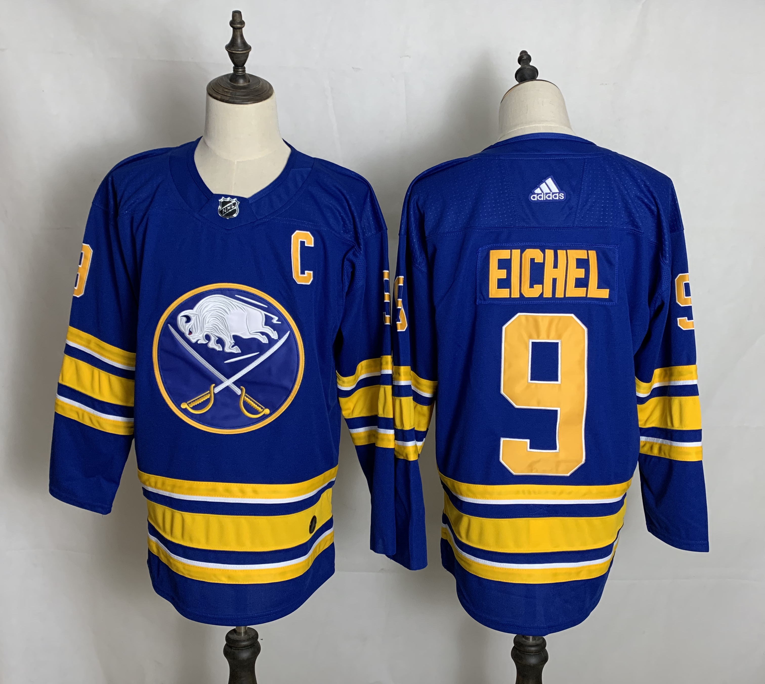 Men's Buffalo Sabres #9 Jack Eichel Blue Adidas 2020-21 Alternate Authentic Player NHL Jersey