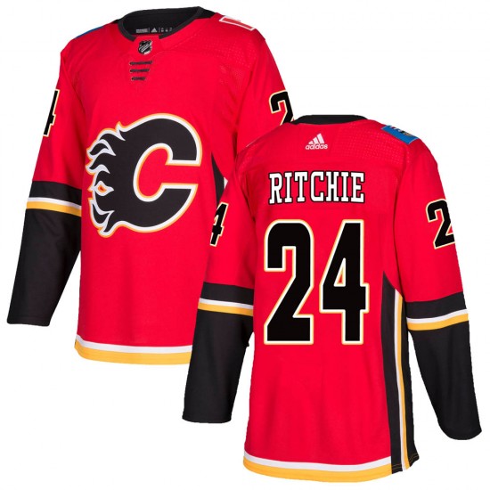 Men's Calgary Flames #24 Brett Ritchie Adidas Authentic Home Jersey - Red