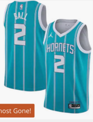 Men's Charlotte Hornets #2 LaMelo Ball Jordan Icon Swingman Jersey