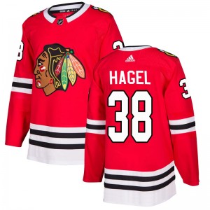 Men's Chicago Blackhawks #38 Brandon Hagel Adidas Authentic Home Red Jersey