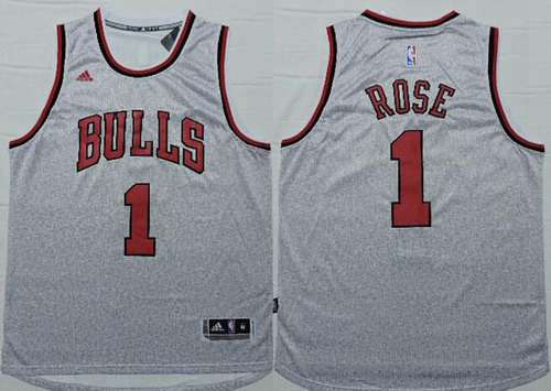 صغير الحمار Chicago Bulls #1 Derrick Rose Revolution 30 Swingman Black Pinstripe Jersey صغير الحمار