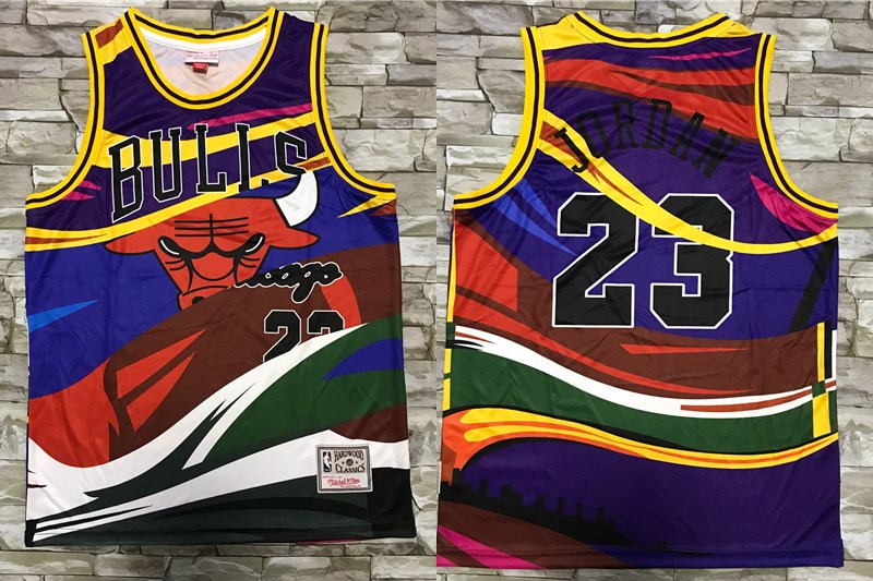 ظروف عيدية Men's Chicago Bulls #23 Michael Jordan Multi Color Hardwood ... ظروف عيدية