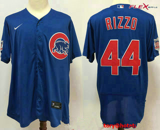 Men's Chicago Cubs #44 Anthony Rizzo Blue Stitched MLB Flex Base Nike Jersey