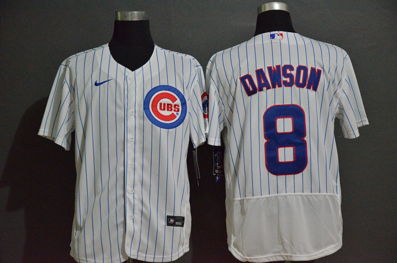 Men's Chicago Cubs #8 Andre Dawson White Home Stitched MLB Flex Base Nike Jersey