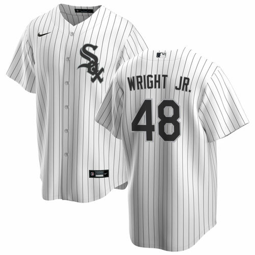 Men's Chicago White Sox #48 Mike Wright Jr.White Pinstripe Stitched MLB Cool Base Nike Jersey