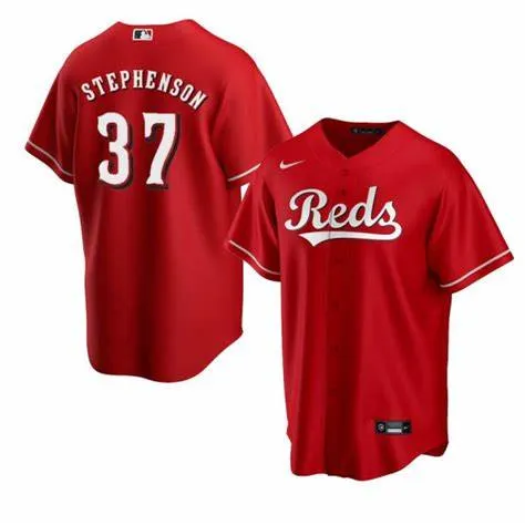 Men's Cincinnati Reds #37 Tyler Stephenson Red MLB Cool Base Nike Jersey