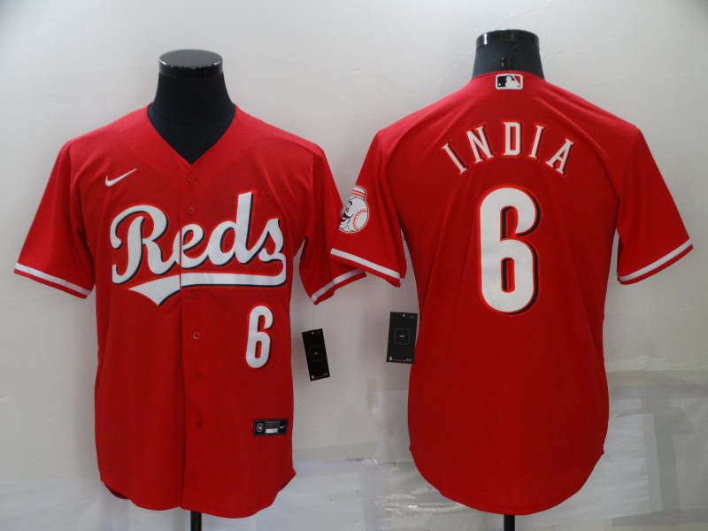 Men's Cincinnati Reds #6 Jonathan India Red Stitched MLB Cool Base Nike Jersey