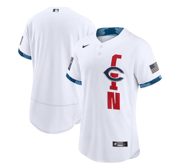 Men's Cincinnati Reds Blank 2021 White All-Star Flex Base Stitched MLB Jersey