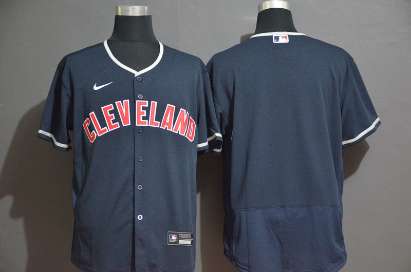 Men's Cleveland Indians Blank Navy Blue Stitched MLB Flex Base Nike Jersey