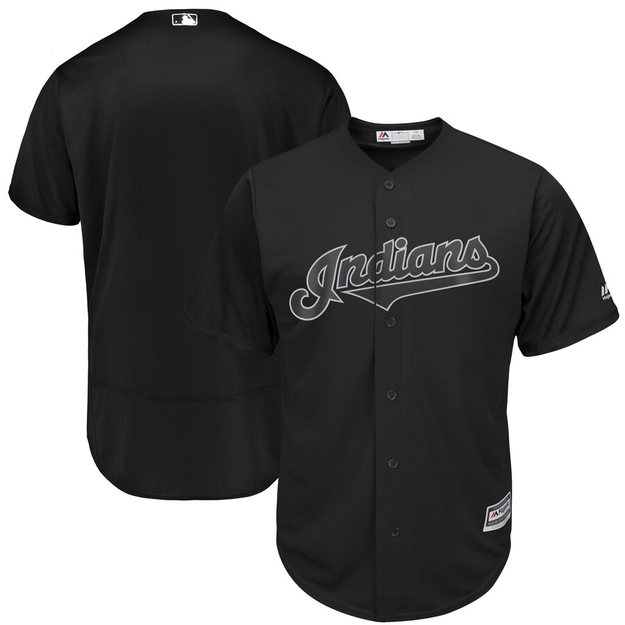 Men's Cleveland Indians Majestic Black 2019 Players' Weekend Team Stitched MLB Jersey