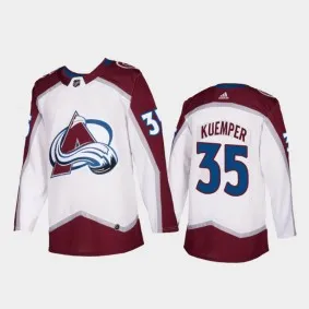 Men's Colorado Avalanche #35 Darcy Kuemper White Adidas Stitched NHL Jersey
