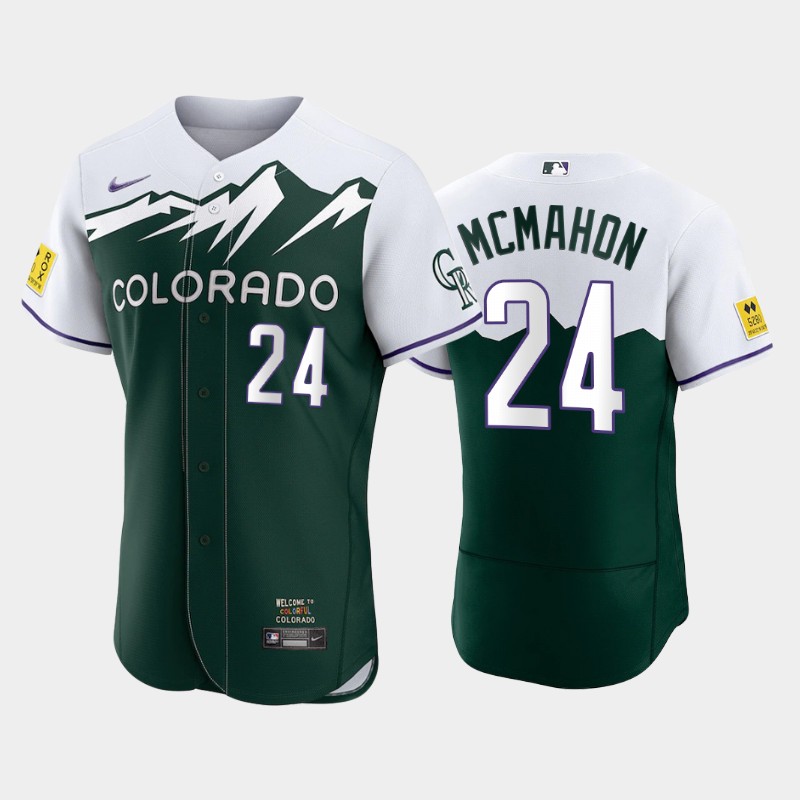 Men's Colorado Rockies #24 Ryan McMahon 2022 Green City Connect Flex Base Stitched Jersey