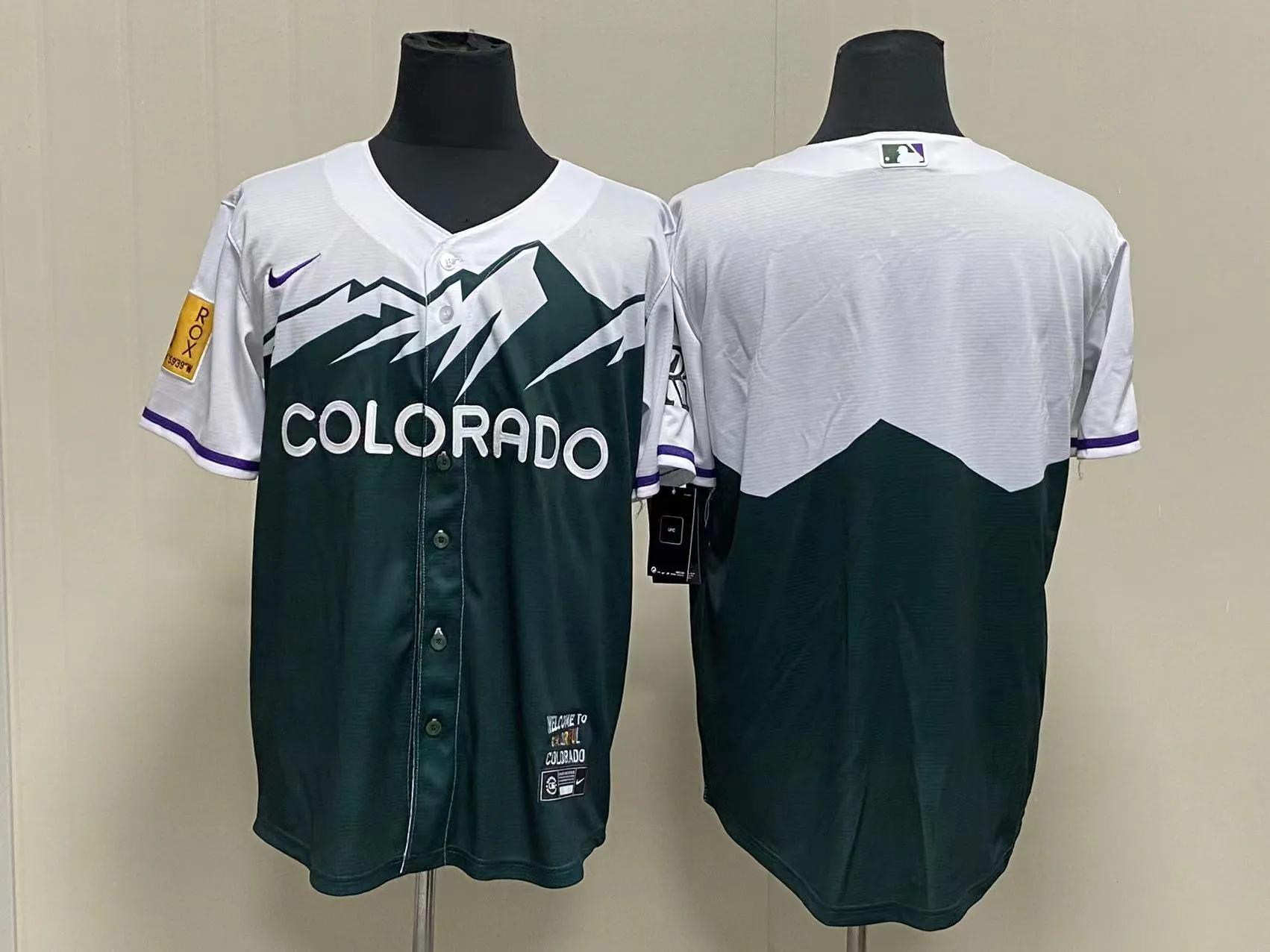 Men's Colorado Rockies Blank Green 2022 City Connect Cool Base Stitched Jersey