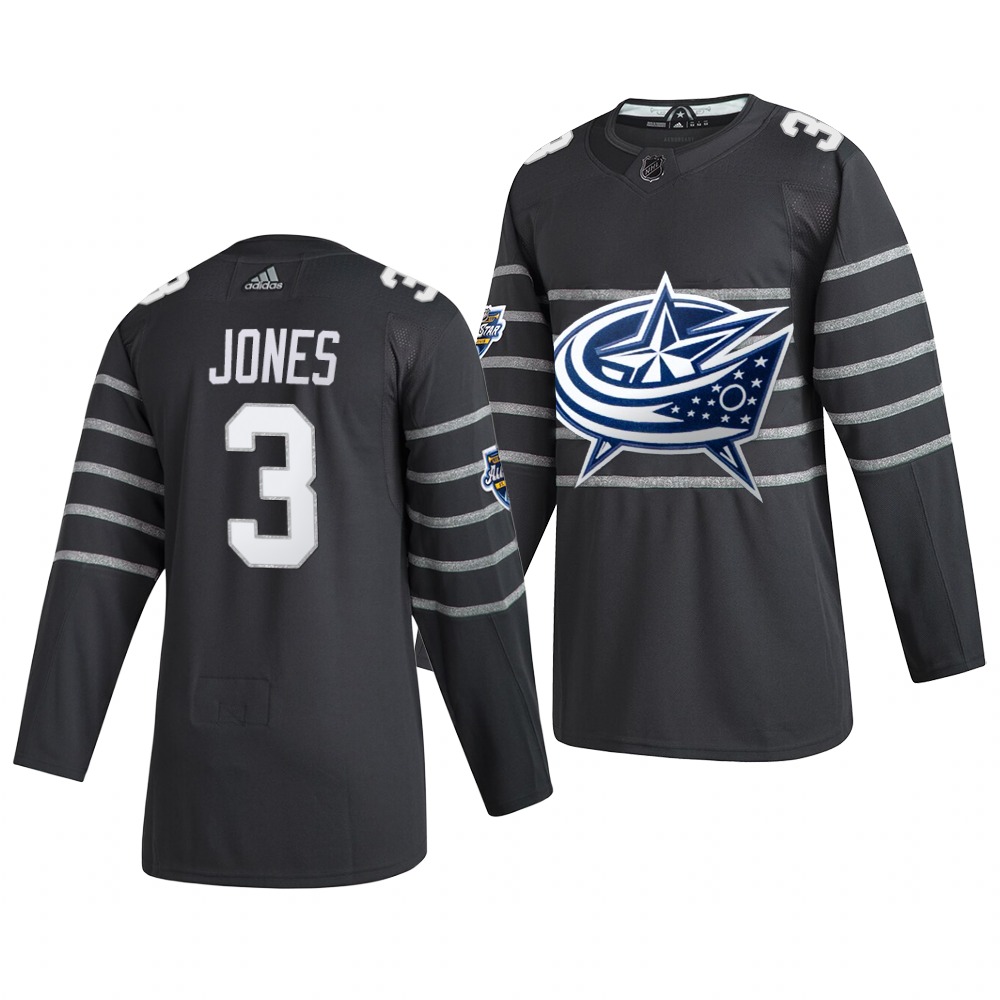 Men's Columbus Blue Jackets #3 Seth Jones Gray 2020 NHL All-Star Game Adidas Jersey