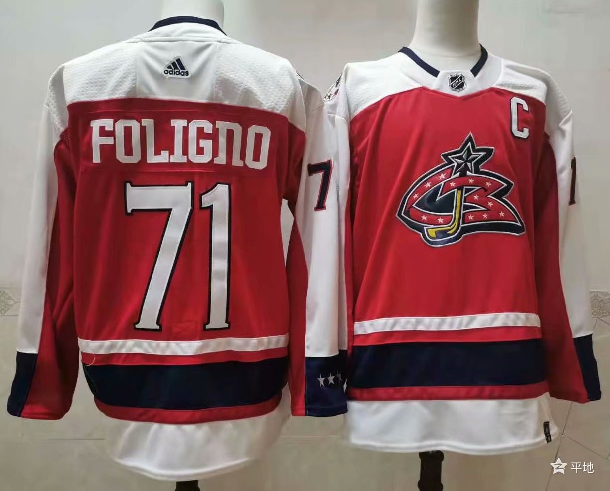 Men's Columbus Blue Jackets #71 Nick Foligno Orange 2021 Retro Stitched NHL Jersey