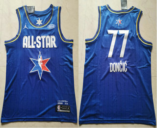 Men's Dallas Mavericks #77 Luka Doncic Blue Jordan Brand 2020 All-Star Game Swingman Stitched NBA Jersey