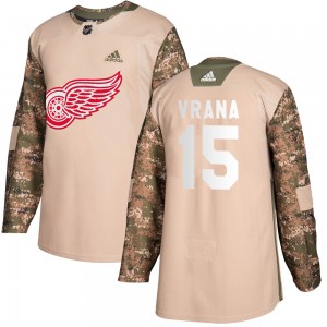 Men's Detroit Red Wings #15 Jakub Vrana Adidas Authentic Veterans Day Stitched Hockey Camo Jersey