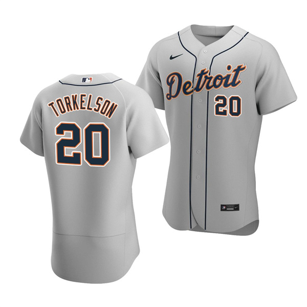 Men's Detroit Tigers #20 Spencer Torkelson Gray Flex Base Stitched Jersey