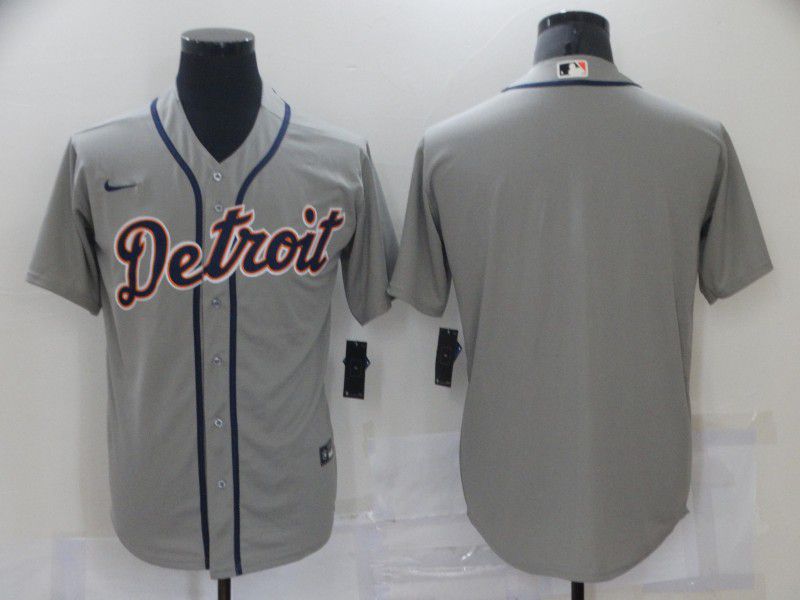 Men's Detroit Tigers Blank Grey Stitched MLB Cool Base Nike Jersey