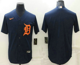 Men's Detroit Tigers Blank Navy Blue Stitched Cool Base Nike Jersey