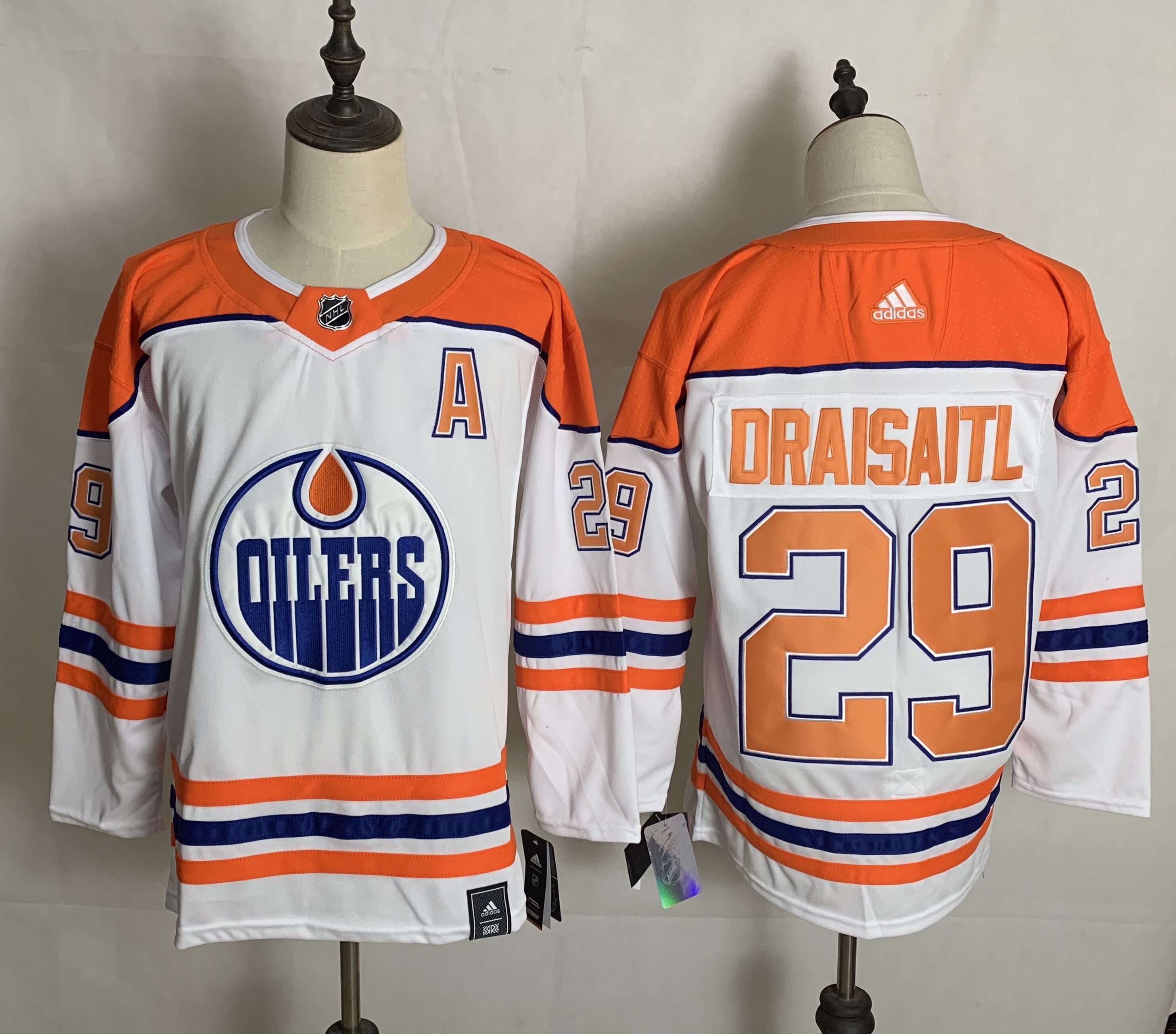 Men's Edmonton Oilers #29 Leon Draisaitl White 2021 Retro Stitched NHL Jersey