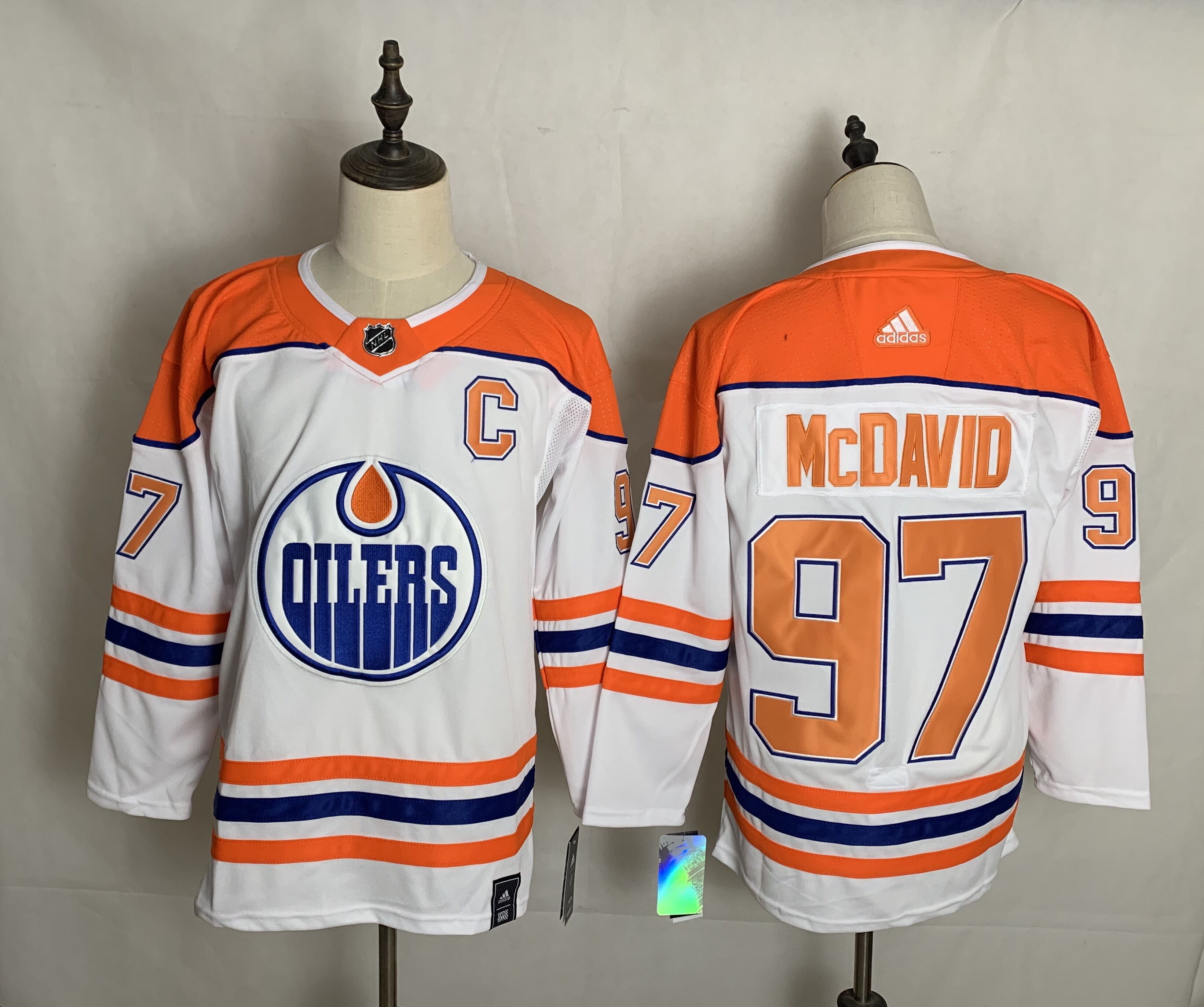 Men's Edmonton Oilers #97 Connor McDavid White 2021 Retro Stitched NHL Jersey