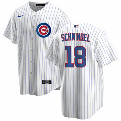 Men's Frank Schwindel Chicago Cubs #18 white Home Jersey by Nike