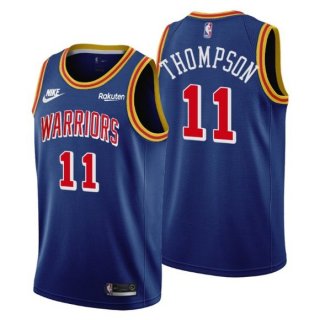 Men's Golden State Warriors #11 Klay Thompson Blue 75th Anniversary Stitched Basketball Jersey