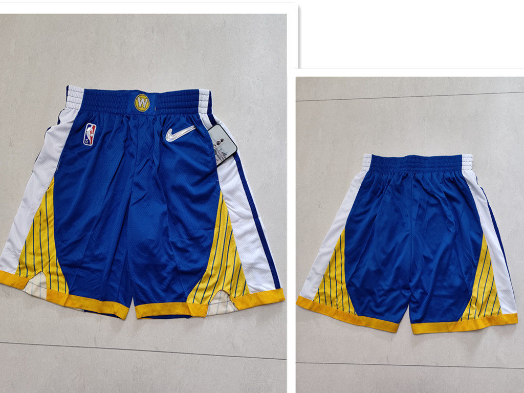 Men's Golden State Warriors Blue 75th Anniversary Diamond 2021 Stitched Shorts