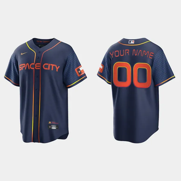 Men's Houston Astros ACTIVE PLAYER Custom 2022 Navy City Connect Cool Base Stitched Jersey