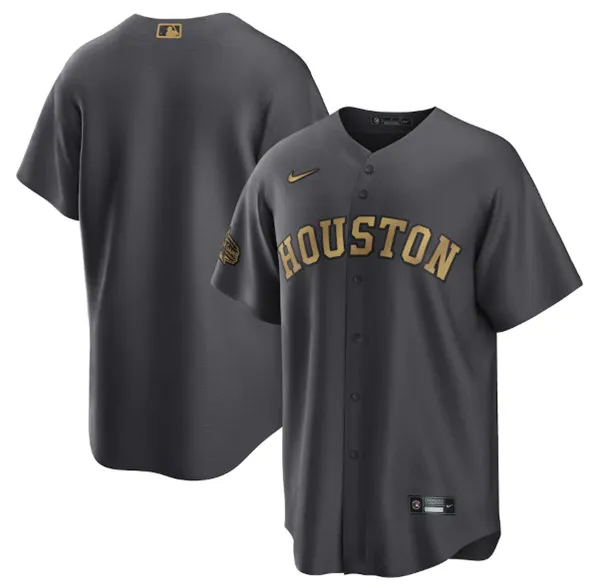 Men's Houston Astros Blank Charcoal 2022 All-Star Cool Base Stitched Baseball Jersey