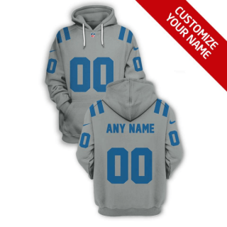 Men's Indianapolis Colts Active Player Grey Custom 2021 Pullover Hoodie