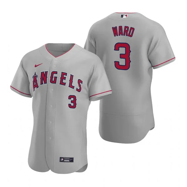 Men's Los Angeles Angels #3 Waylor Ward Grey Flex Base Stitched Jersey