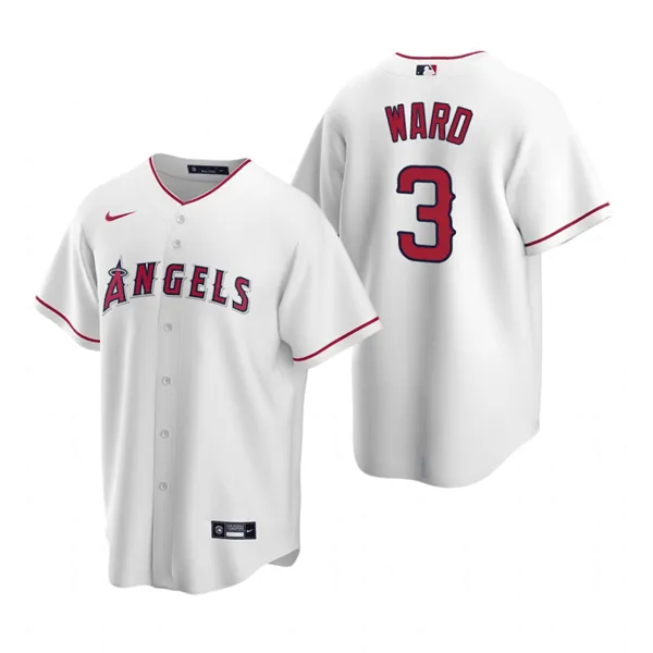 Men's Los Angeles Angels #3 Waylor Ward White Cool Base Stitched Jersey