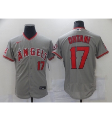 Men's Los Angeles Angels of Anaheim #17 Shohei Ohtani Grey Road Flex Base Authentic Collection Jersey
