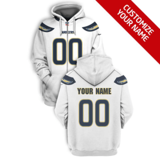 Men's Los Angeles Chargers Active Player White Custom 2021 Pullover Hoodie