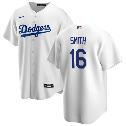Men's Los Angeles Dodgers #16 Will Smith White Home Baseball Jersey