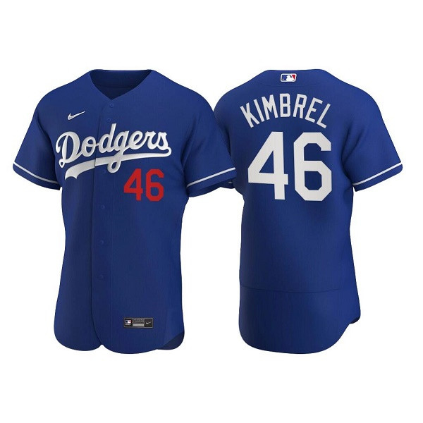 Men's Los Angeles Dodgers #46 Craig Kimbrel Royal Flex Base Stitched Jersey