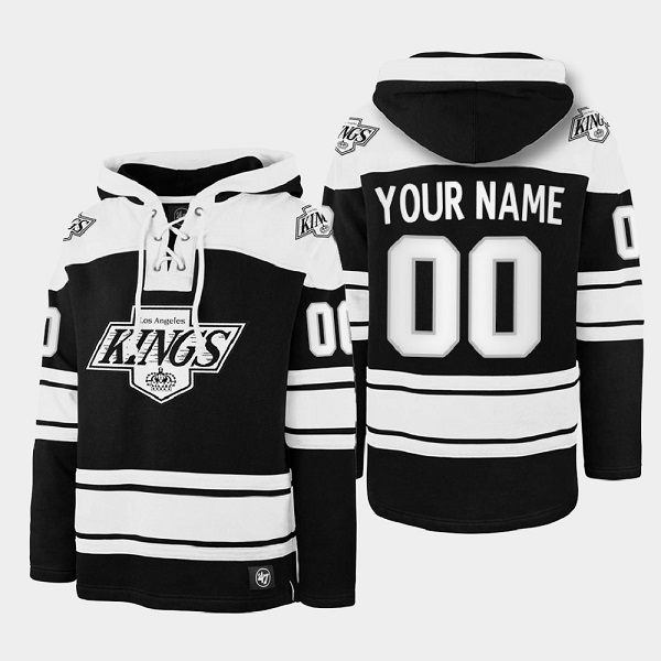 Men's Los Angeles Kings Active Player Custom Black Ageless Must-Have Lace-Up Pullover Hoodie