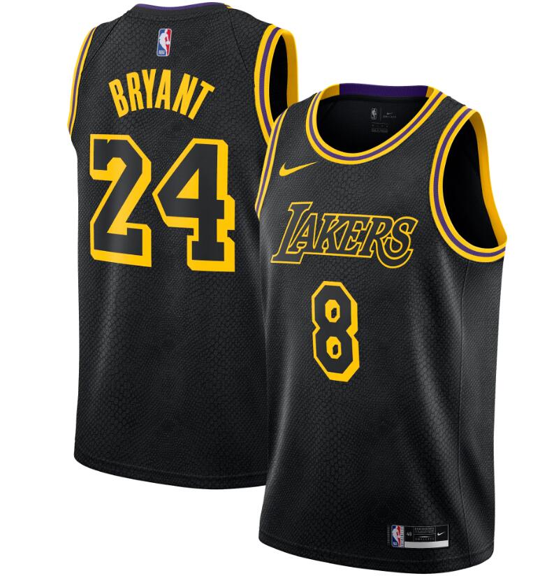 Men's Los Angeles Lakers #8 Kobe Bryant #24 Nike City Edition Swingman Jersey