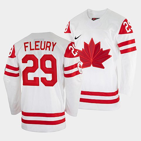 Men's Marc-Andre Fleury Canada Hockey White 2022 Beijing Winter Olympic #29 Home Jersey