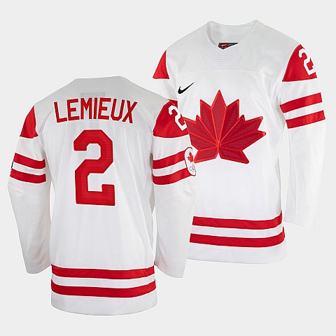 Men's Mario Lemieux Canada Hockey White 2022 Winter Olympic #2 Salt Lake City Jersey