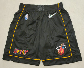 Men's Miami Heat Black Diamond 2022 City Edition Swingman Stitched Shorts