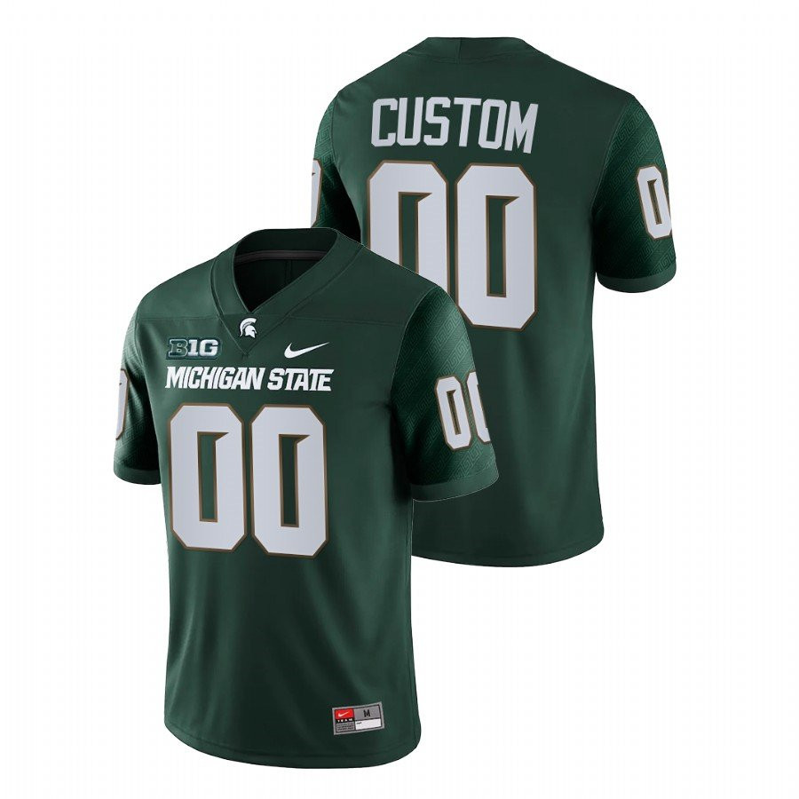 Men's Michigan State Spartans Custom Green College Football Stitched Jersey