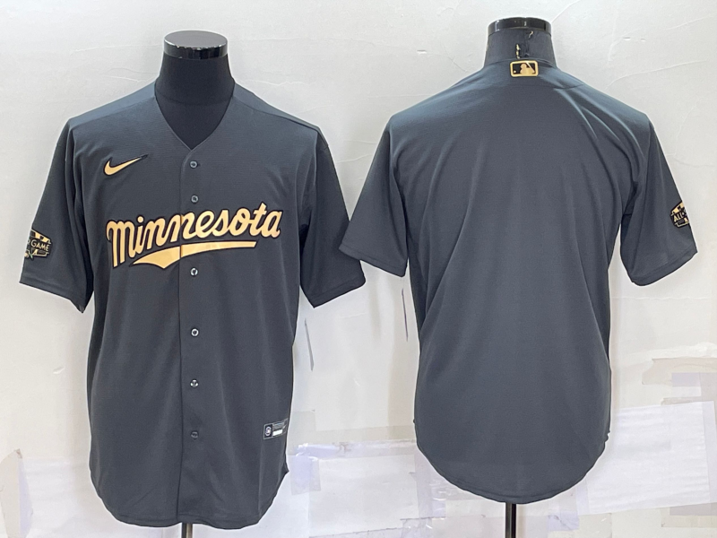 Men's Minnesota Twins Blank Grey 2022 All Star Stitched Cool Base Nike Jersey