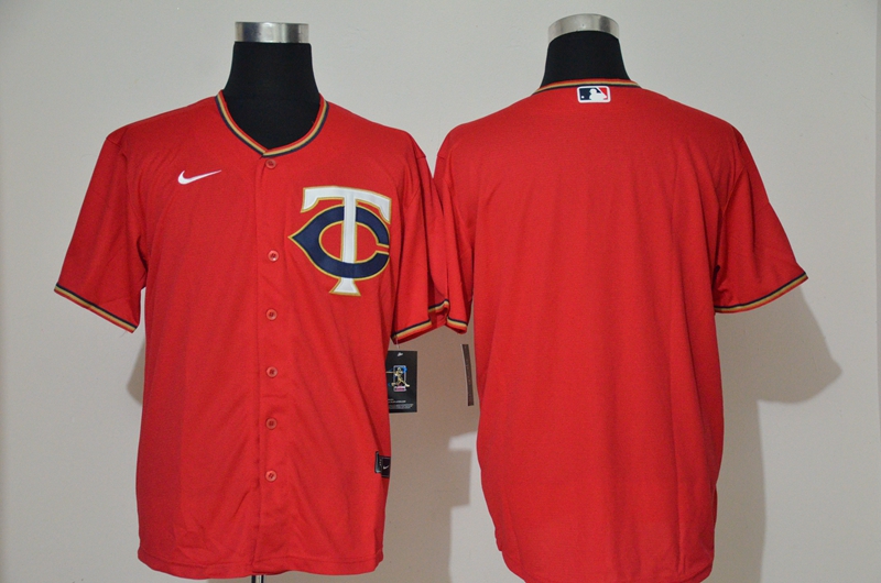 Men's Minnesota Twins Blank Red Stitched MLB Cool Base Nike Jersey
